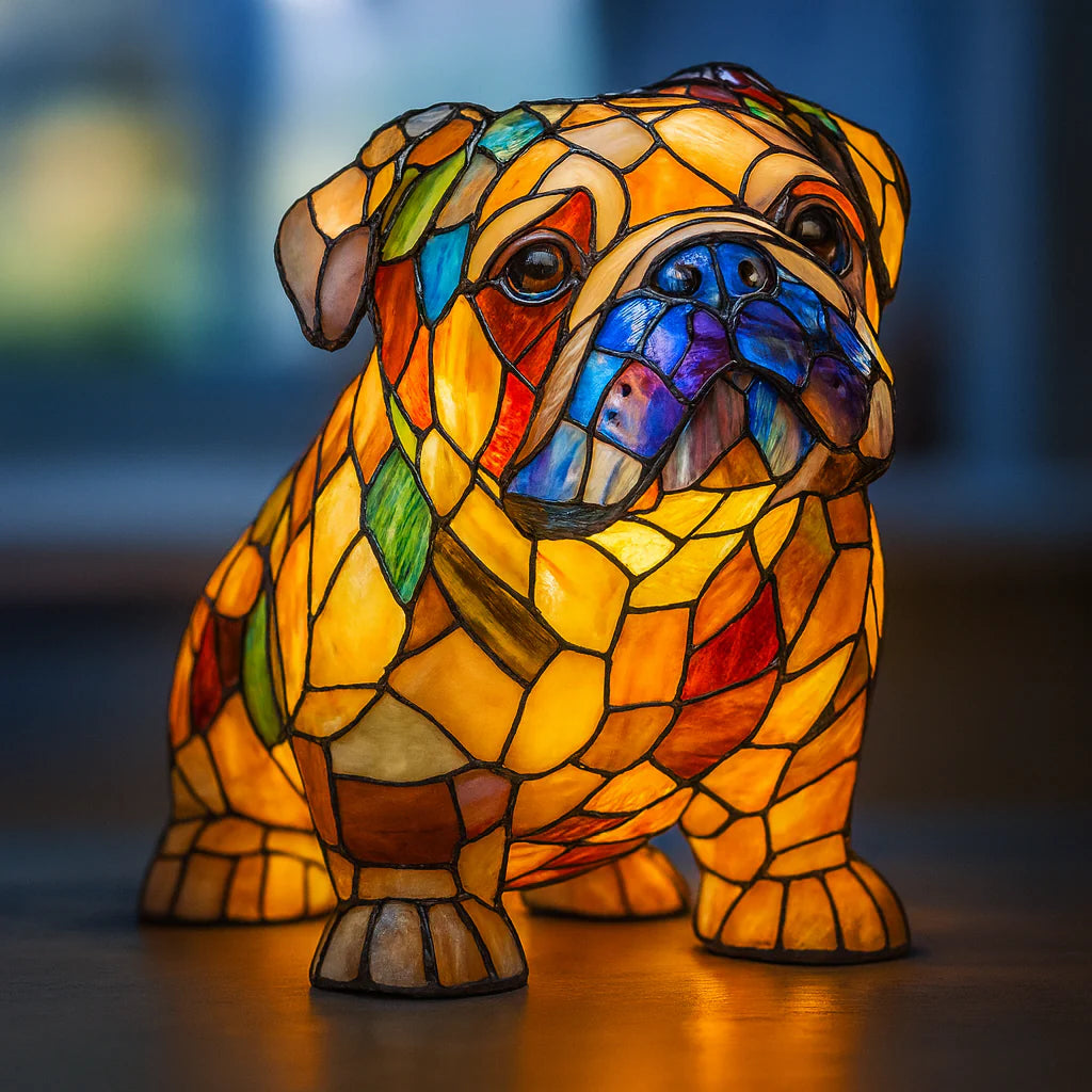 Noiraud – Lampe pour chien magique en verre coloré