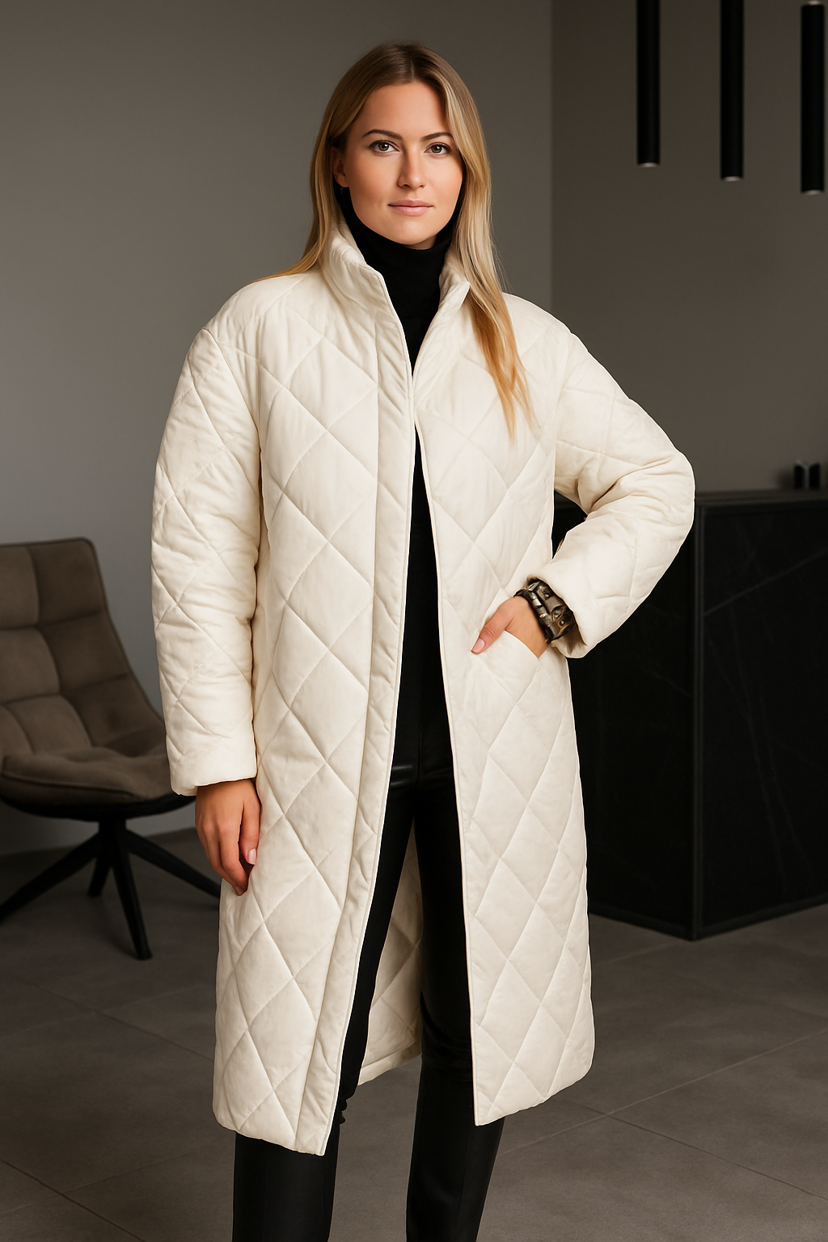 Anaïs – Manteau matelassé avec doublure léopard