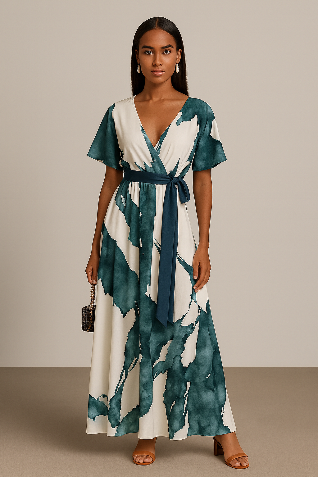 Nayla™ | Robe Longue à Imprimé Aquarelle
